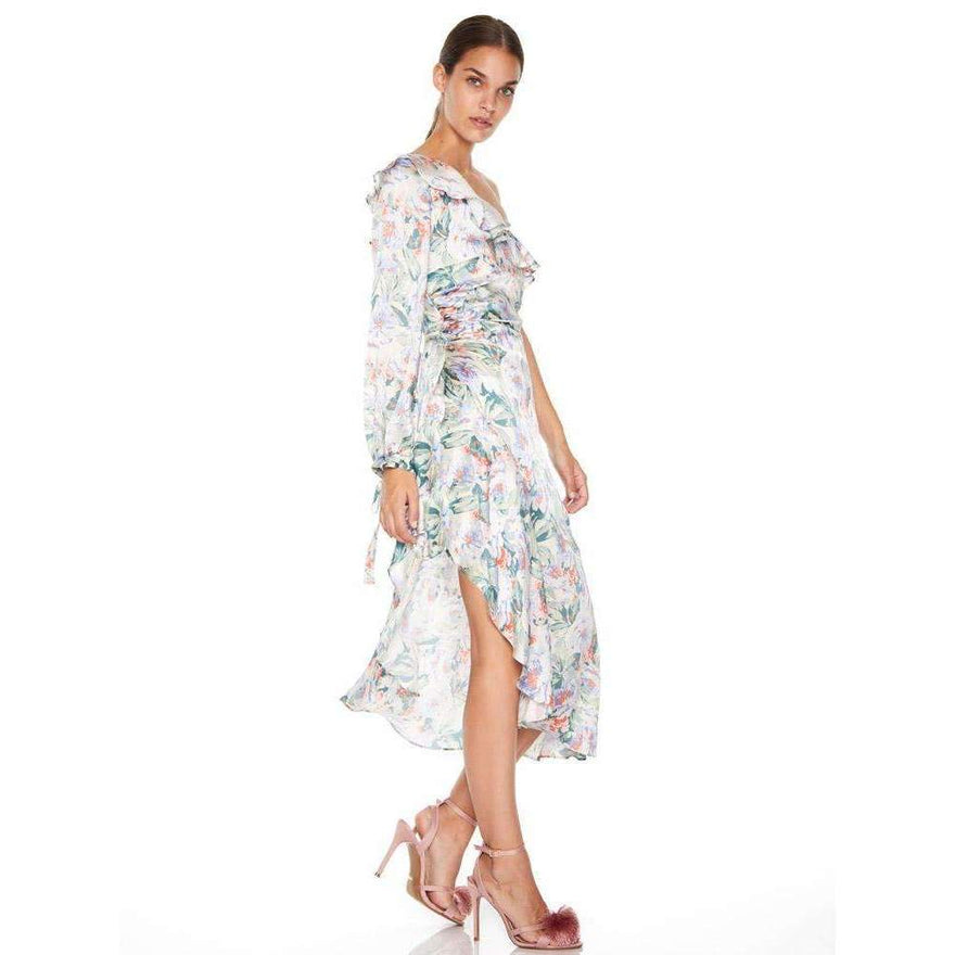 talulah floral mist midi dress