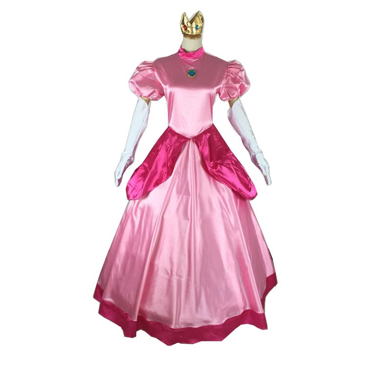 Princess Peach Costume Pink Cosplay Dress Outfit For Adult – Auscosplay