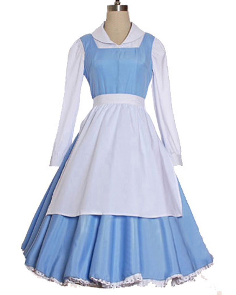 Adult Belle Peasant Costume Maid Cosplay Dress – Auscosplay
