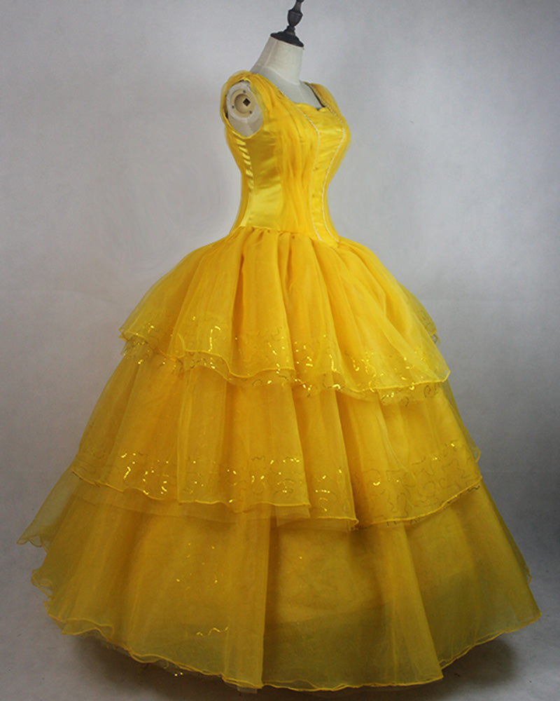 Princess Belle Dress Yellow Cosplay Costume Movie Version Auscosplay 