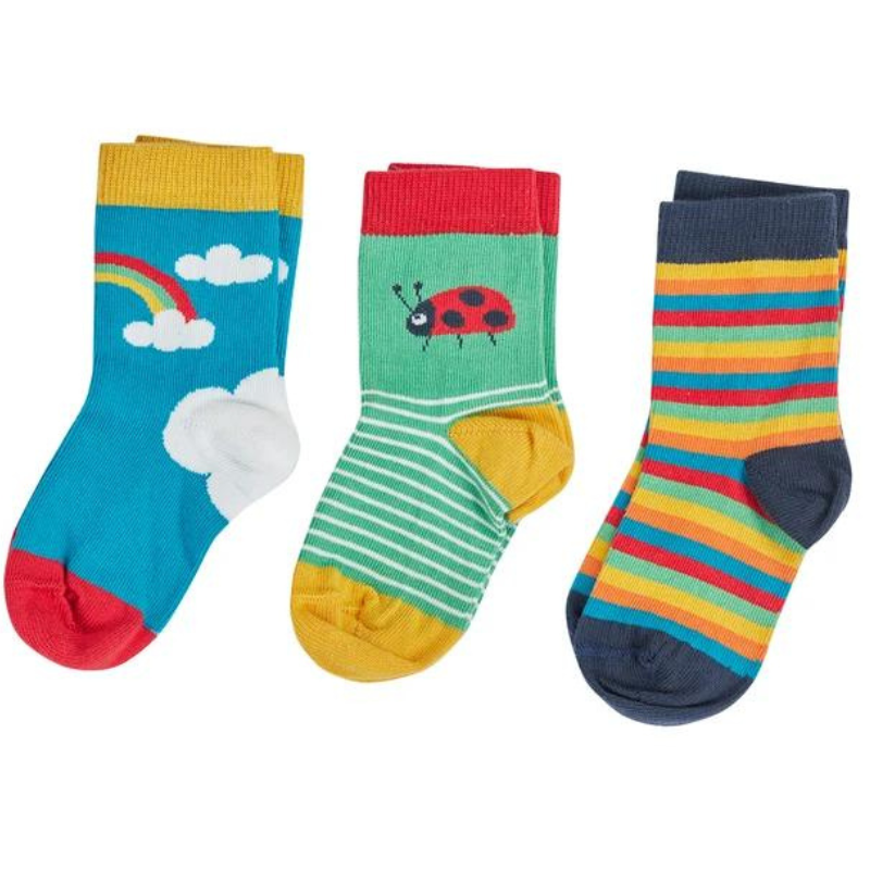 Frugi Children Organic Cotton Grippy Socks 2-Pack - Whale/Dino