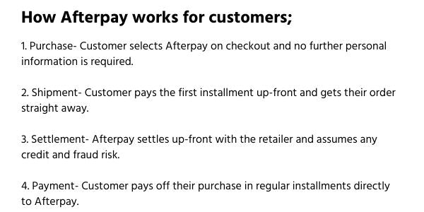 How afterpay works for customers
