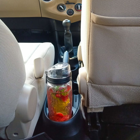 InstaCuppa Tritan Fruit Infuser Water Bottle 1000 ML Fits Into Your Car Cup Holder