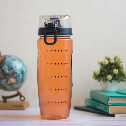 InstaCuppa Tritan Fruit Infuser Water Bottle with Time Marking Hydration Reminders