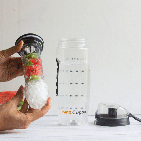 InstaCuppa TRITAN Fruit Infuser Water Bottle with Polar Infusion Unit How To Use