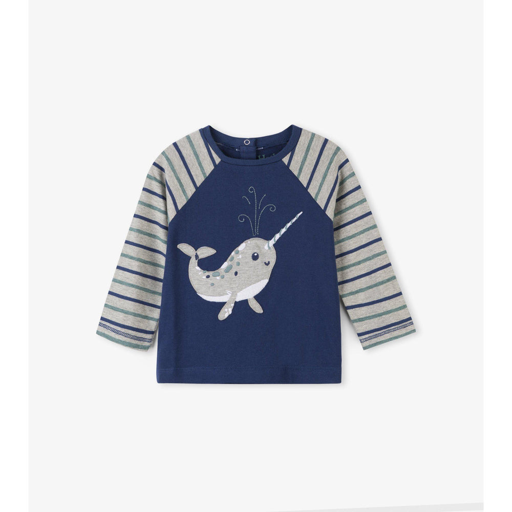 Hatley Adorable Narwhale Reglan Baby Tee Eden Lifestyle