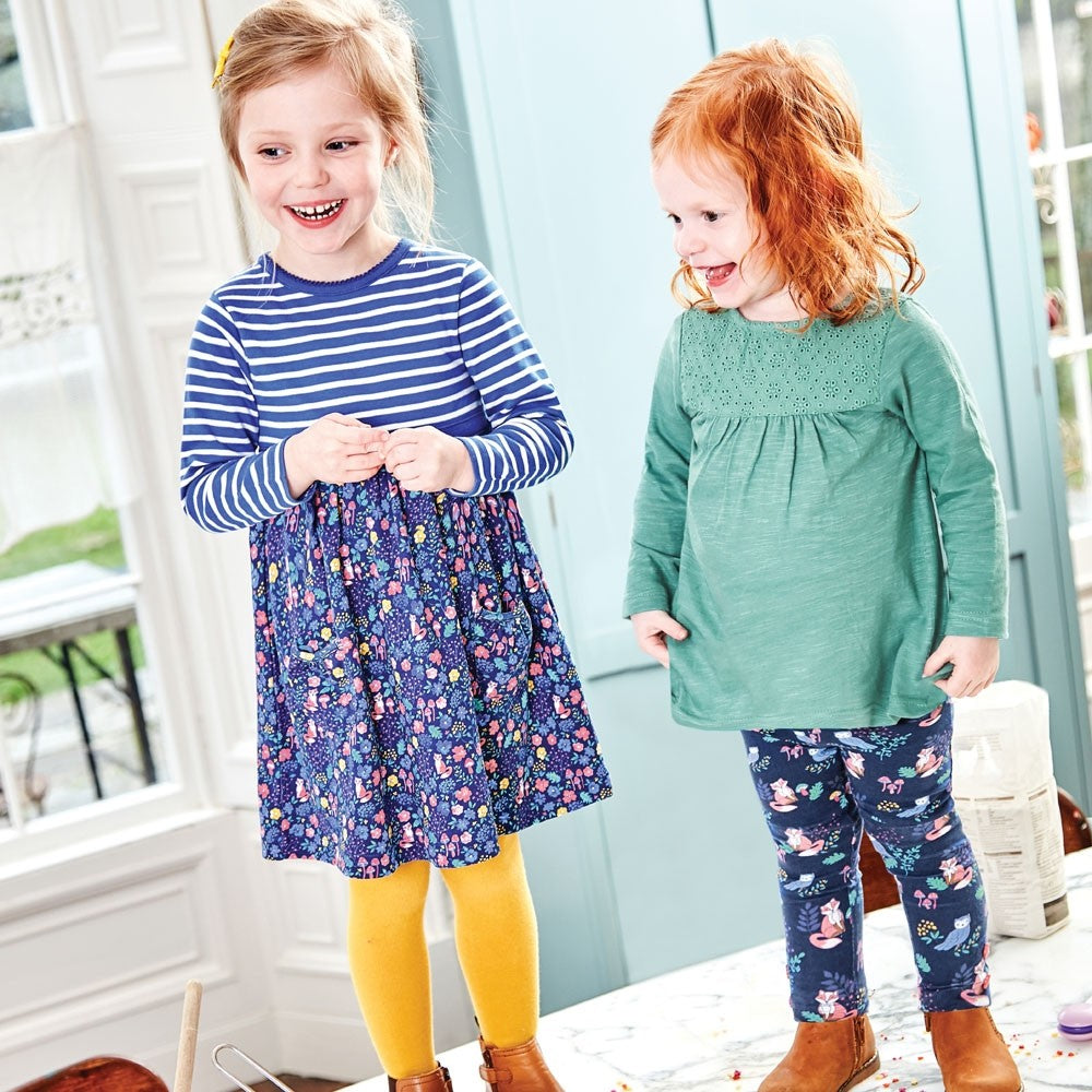 Jojo Maman Bebe Baby Girls' Navy Pocket Friends Dress | Eden Lifestyle