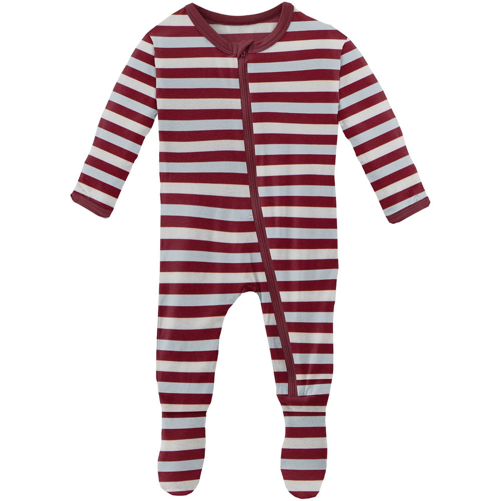 Kickee Pants} Footie Pajamas with Zipper :: Meteorology Stripe
