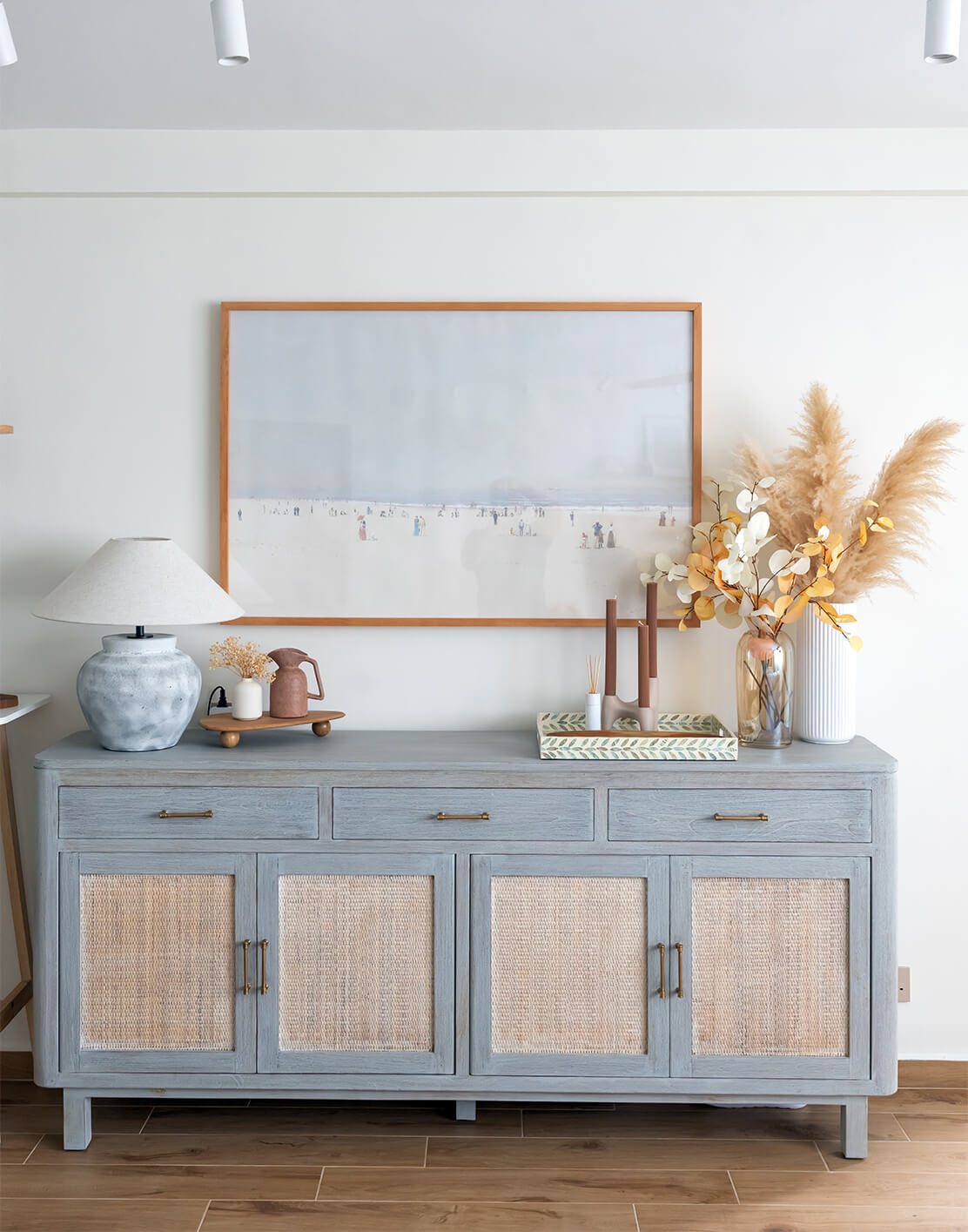 Blue cabinet styled by Priscilla Tan
