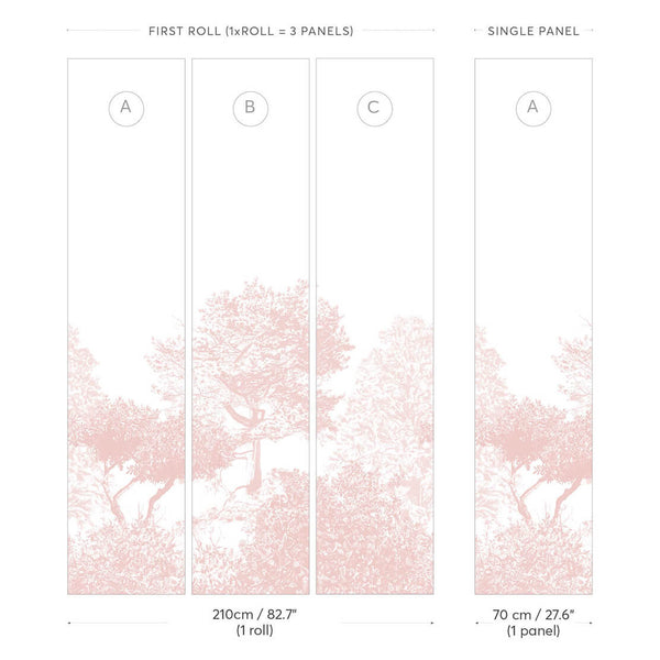 Sian Zeng trees mural wallpaper single panels diagram