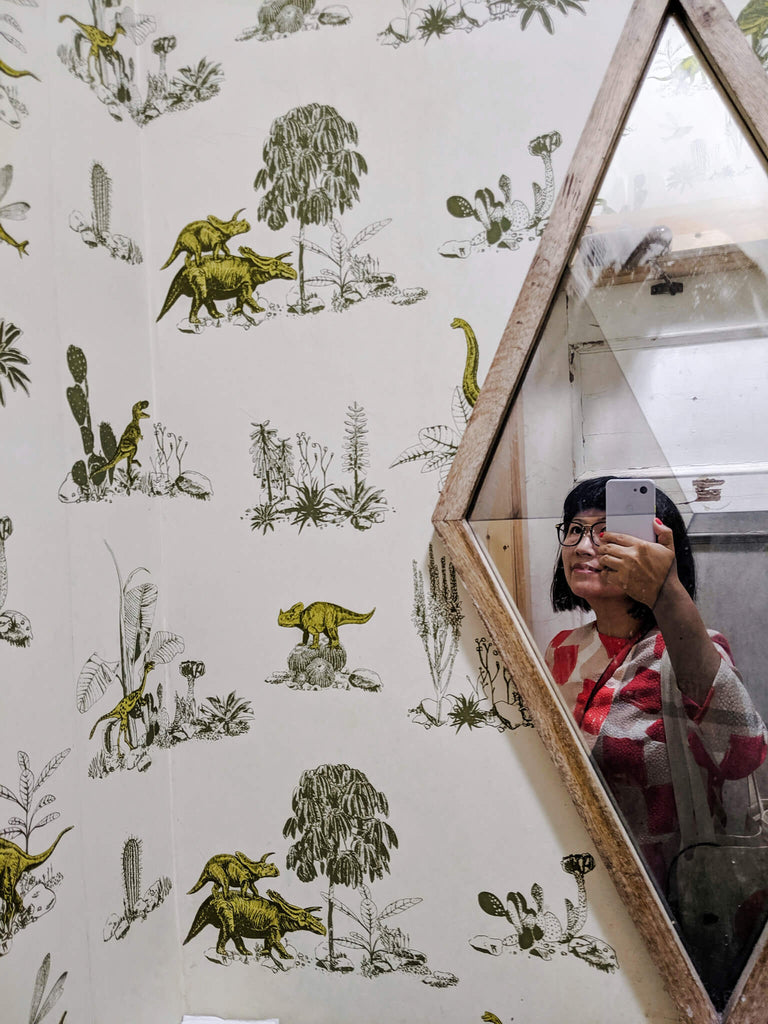 Dinosaur wallpaper by Sian Zeng in yellow green