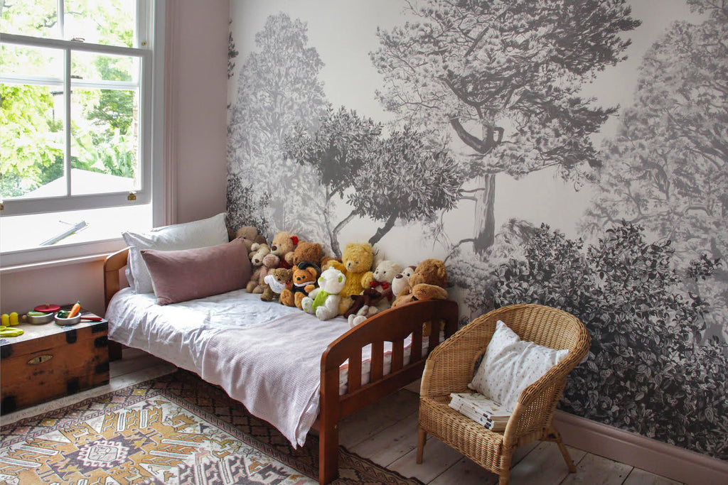 Yoko Kloeden Interior Designer Hua Trees Mural no quarto Da menina