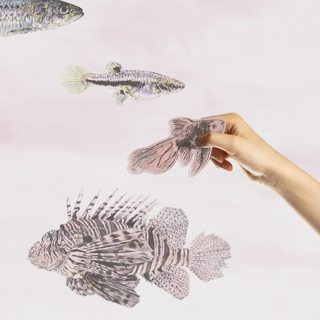 Sian Zeng Magnetisk Fish Wallpaper i Pink