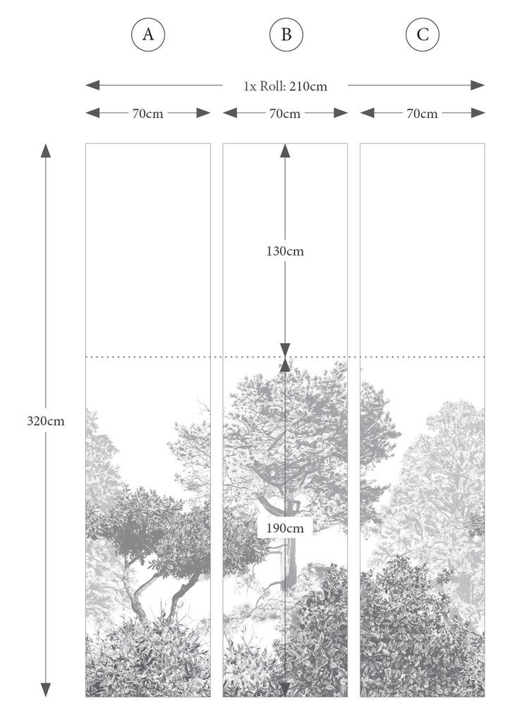 Sian Zeng Hua Trees tapet väggmålning 