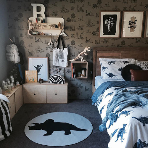 grey dinosaur bedroom