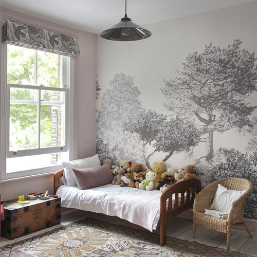 Classic Hua Trees Mural Wallpaper Grey Sian Zeng
