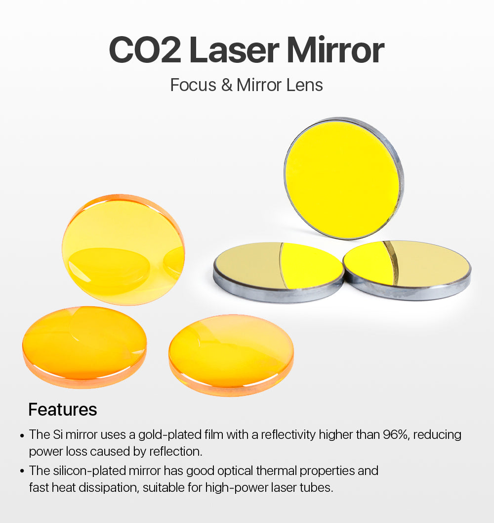 Cloudray Lens Bundle For Sale CO2 Laser Focus Lens+Si Reflective Mirror Lens