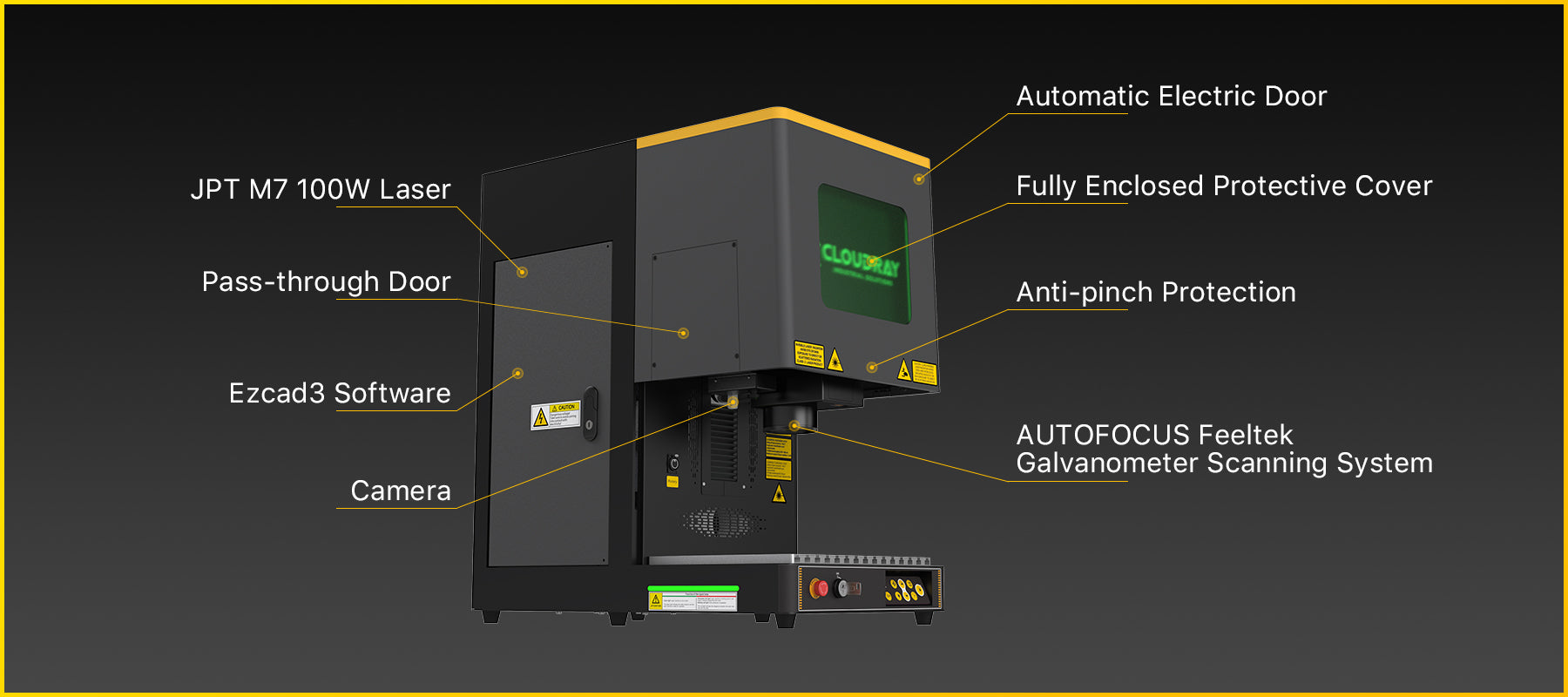 Cloudray AR-P-100 100W 2.5D  Enclosed Fiber Laser Marking Engraver