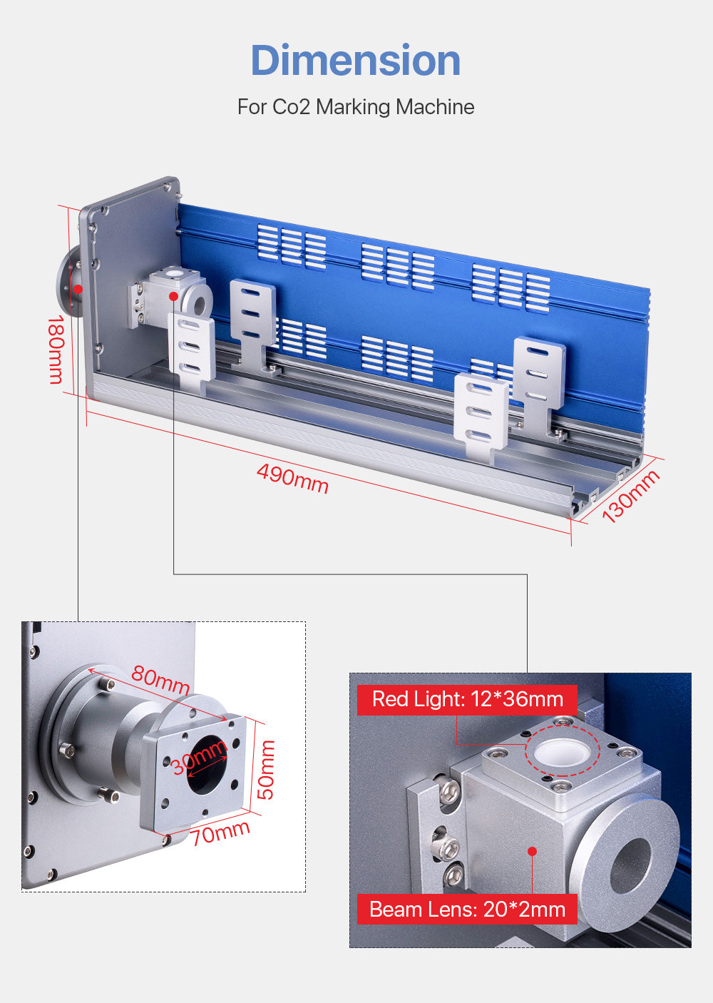 Cloudray CO2 Laser Module Path for CO2 Marking Machine