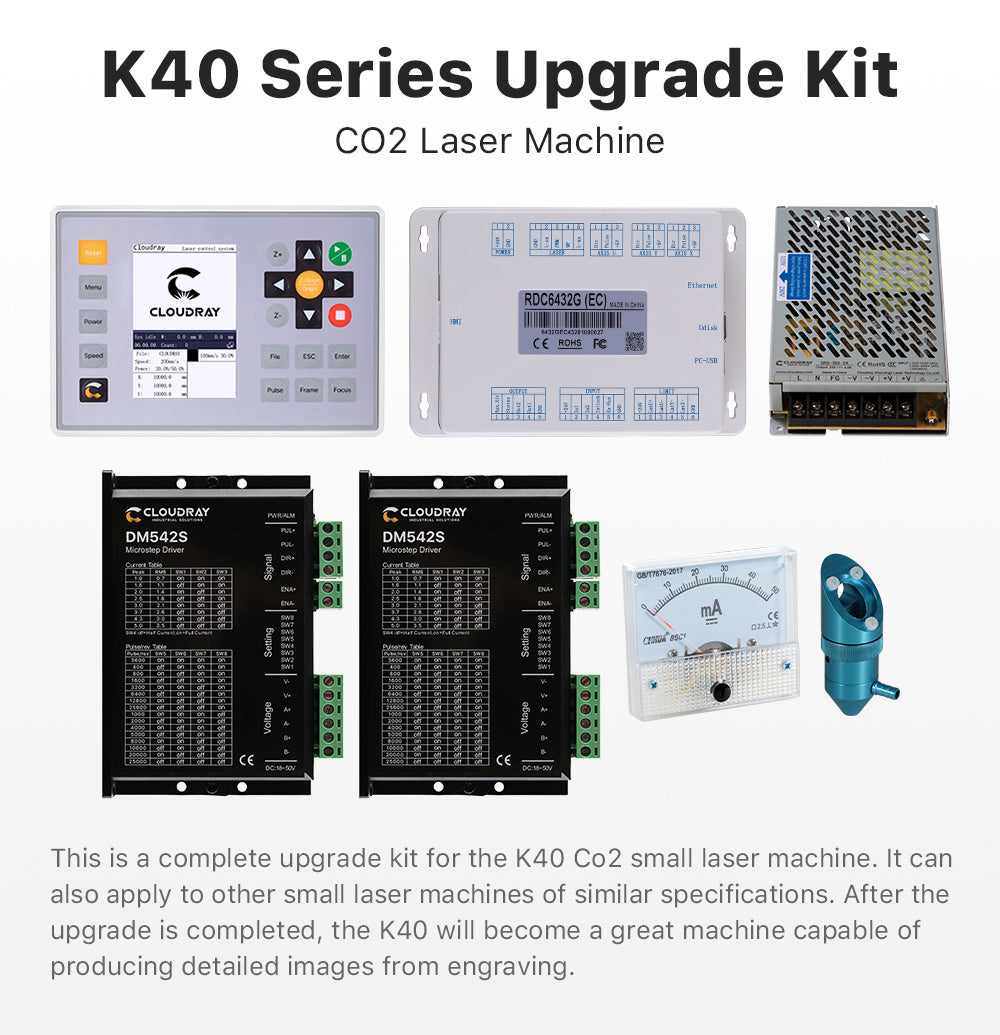 Cloudray K40 Series Upgrade Kit For CO2 Laser Machine – Cloudray Laser