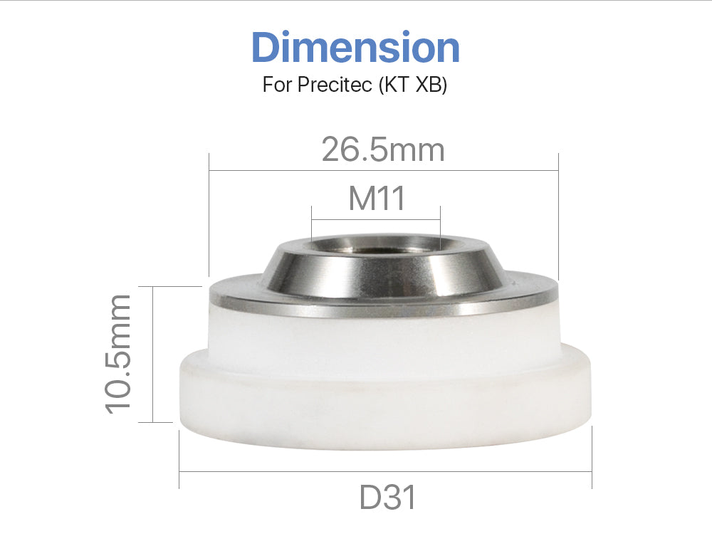 Ceramic Parts Dia.31mm/26.5mm For Precitec KT XB Fiber Laser Head