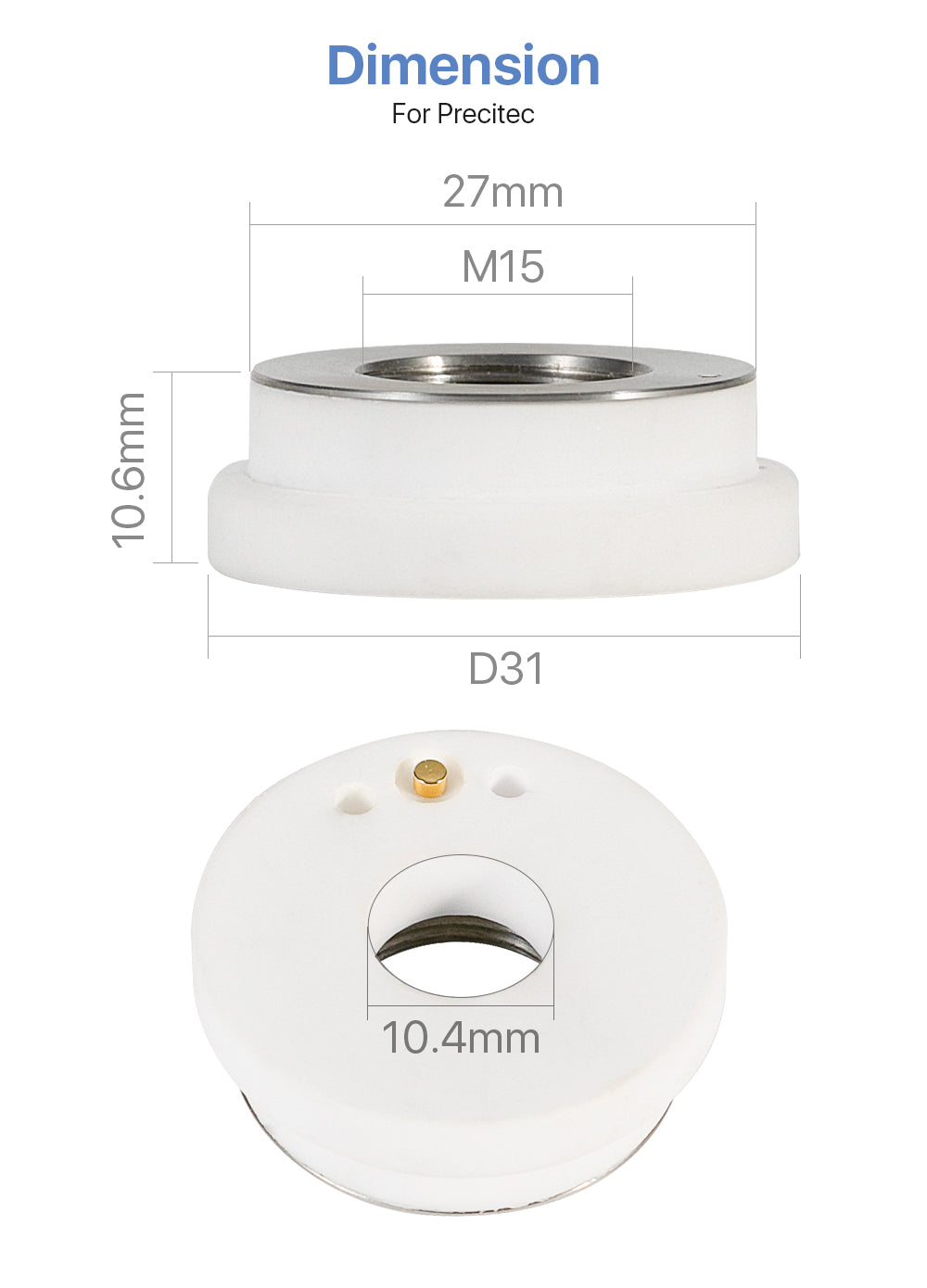 Ceramic Parts Dia.28mm/24.5mm for Precitec Fiber Laser Head