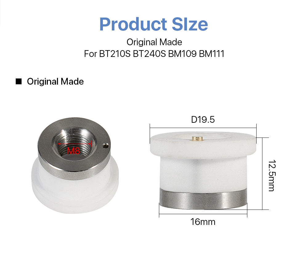 Cloudray Ceramic Parts Dia.19.5 H12.5 M14 For Raytools