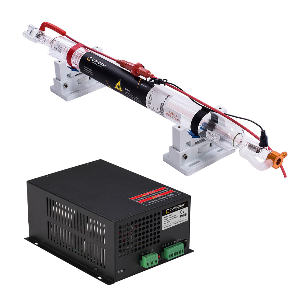 Cloudray Bundle For Sale 60W Metal Head Co2 Laser Tube + 80W 115V/230V Laser Power Supply