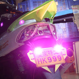 12V Motorcycle LED License Plate Light Brake Strobe Flash Tail Decoration Flashlight