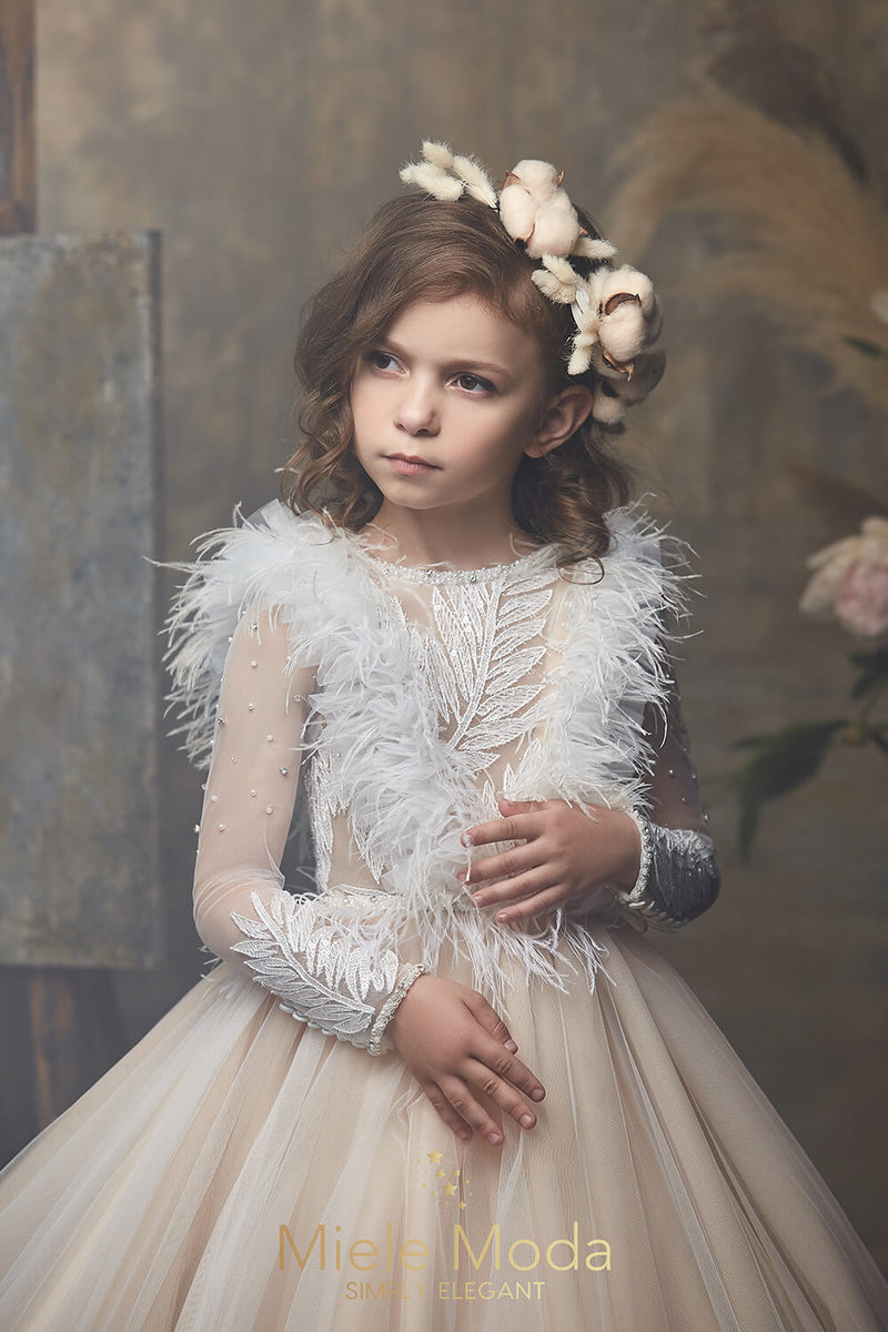 Lady Diana Flower Girl Couture Dress - Miele Moda Luxury Fashion