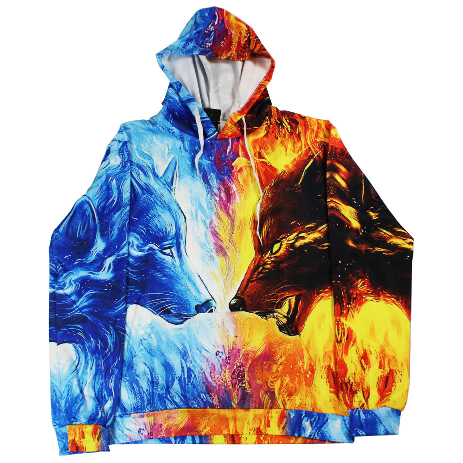 fire and ice wolf sweatshirt