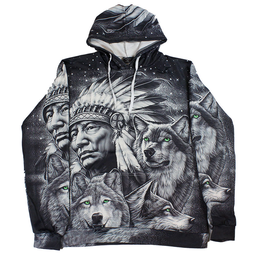 wolf design hoodie