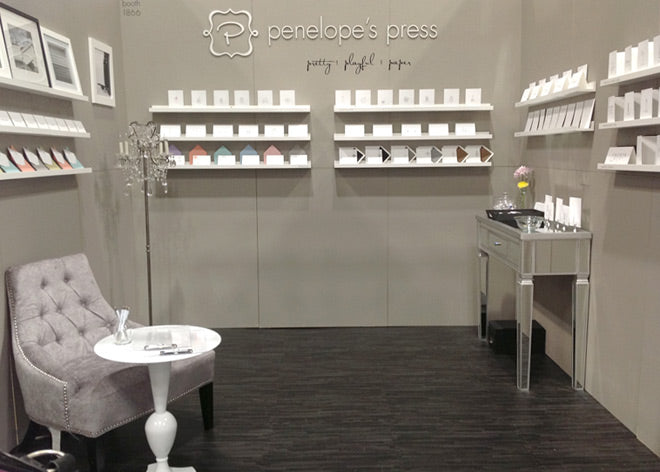 penelope's press tradeshow booth at NSS, national stationery show
