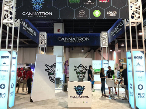 The new Cannatron tradeshow booth is fully assembled at Champs Las Vegas