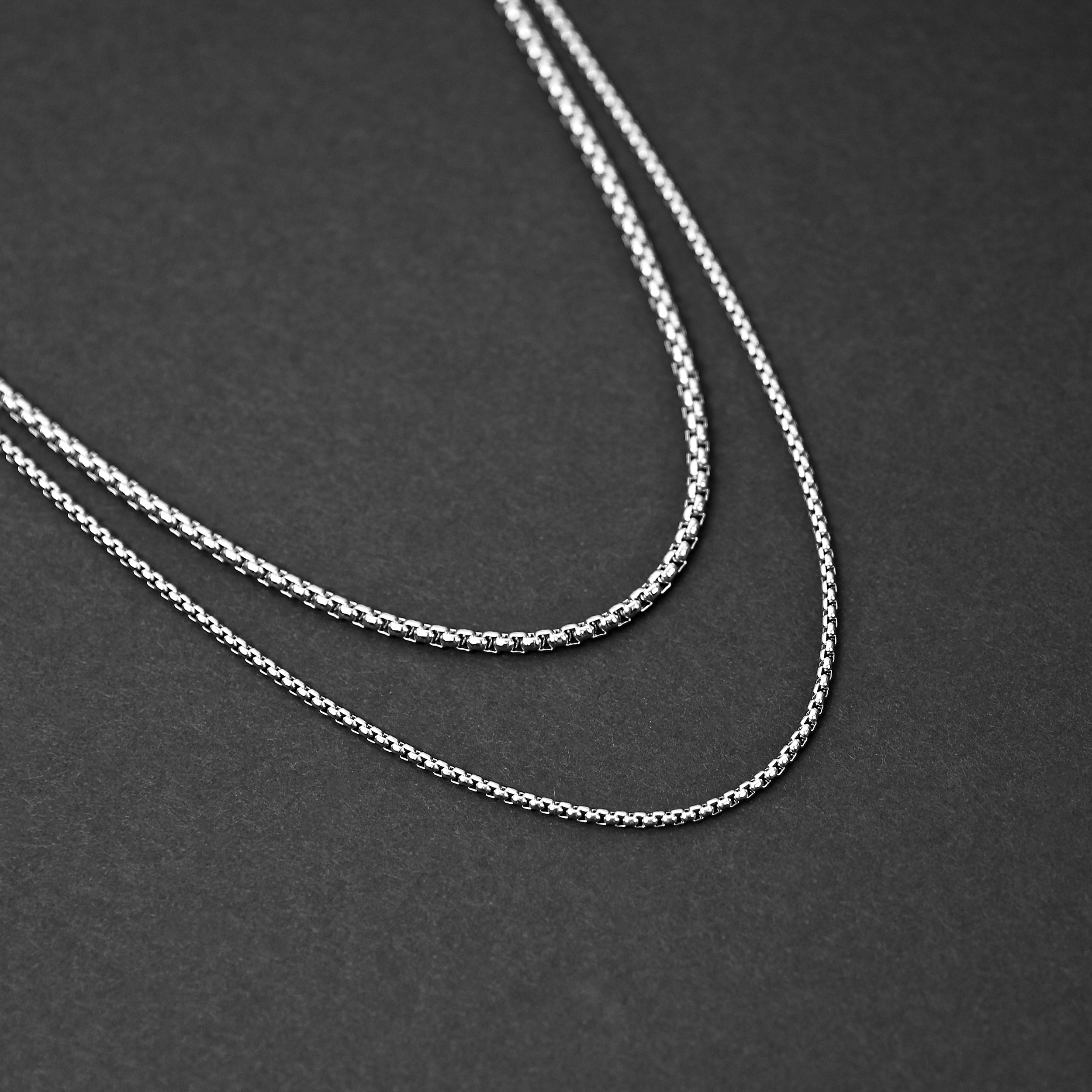 Double Box Chain Bracelet in Sterling Silver, 4mm