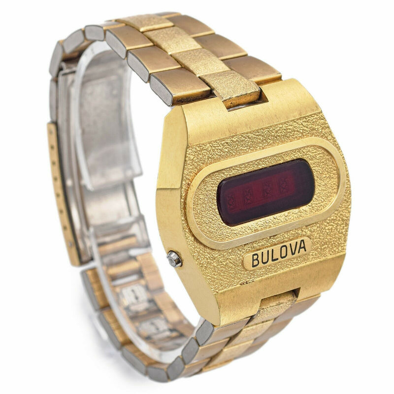 Vintage Bulova N4 Big Block Accuquartz Red LED Digital Men's Watch ...