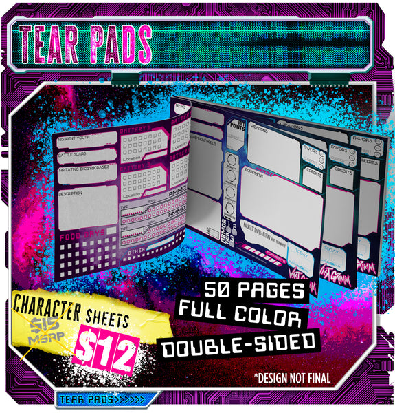 Character Sheet tear pad