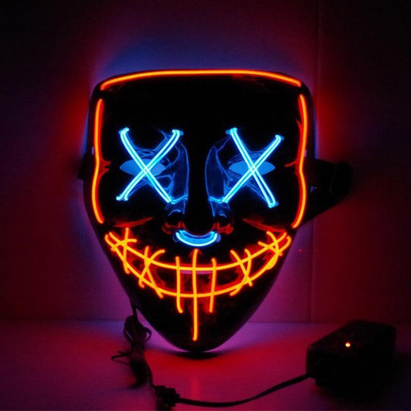 LED Purge Mask Rave Light Up Halloween Neon – Genius Villain