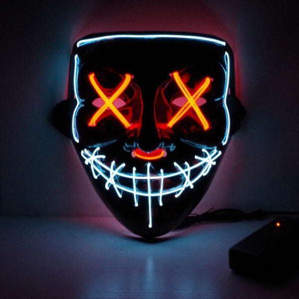 LED Purge Mask Rave Light Up Halloween Neon – Genius Villain