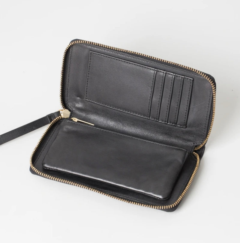 Juju & Co. Leather Bags NZ | Phone Sling Wallet / Bag | Black