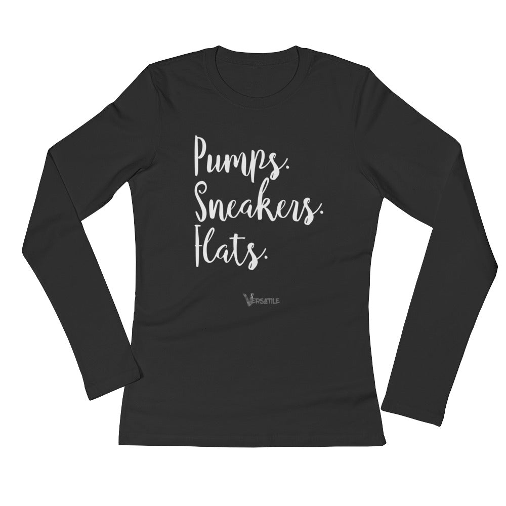 Women's "Pumps" L/S T-Shirt (white)
