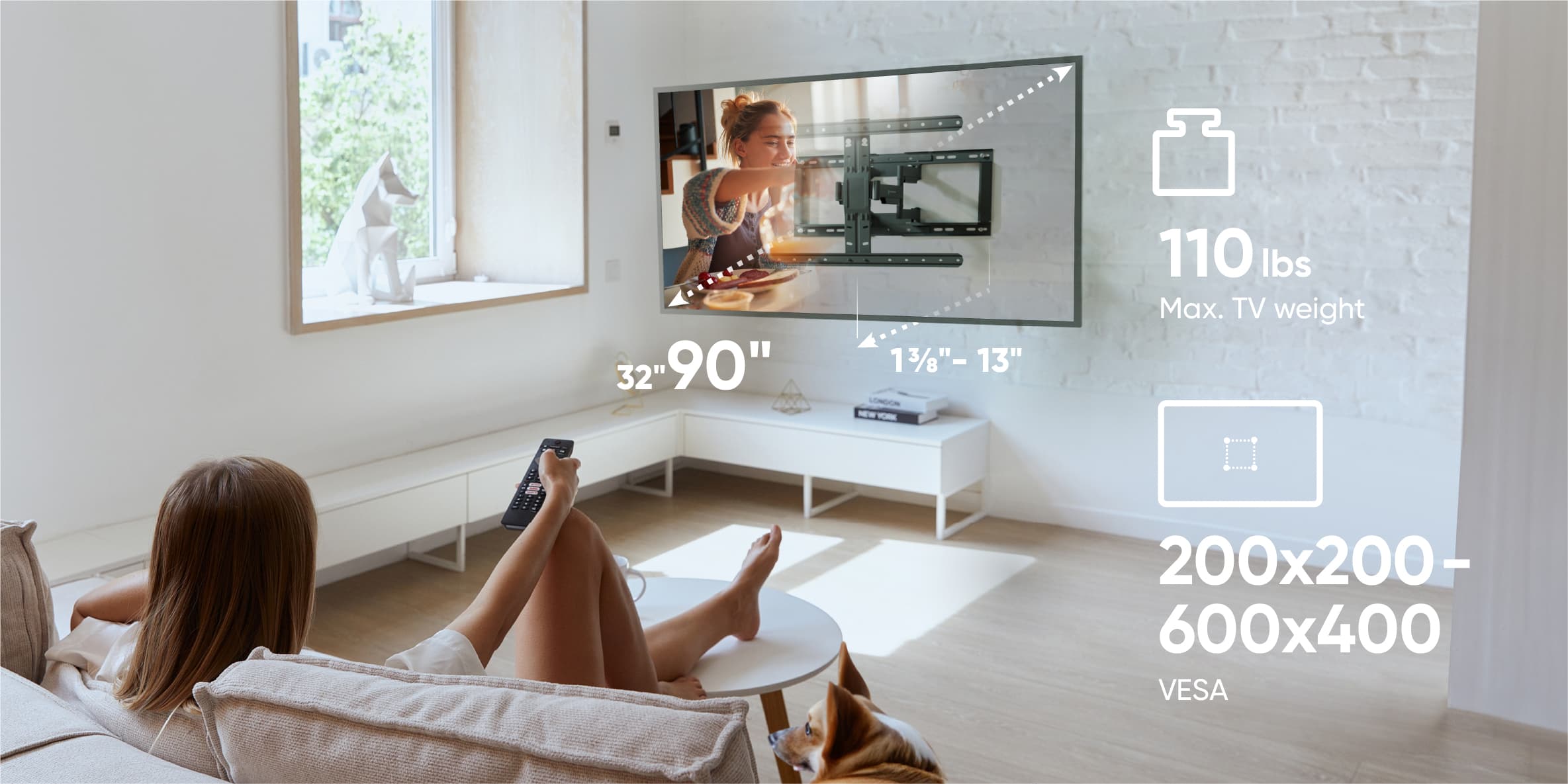 110 lbs max TV weight