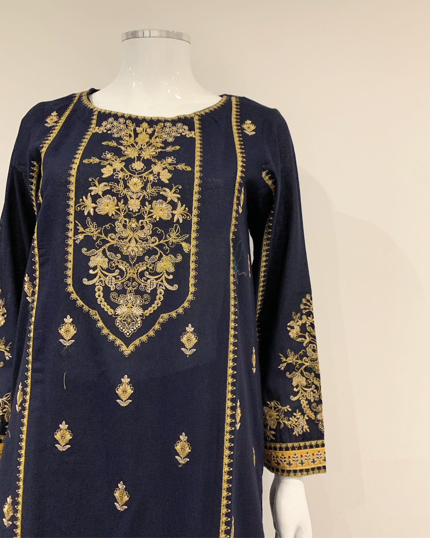 RAFIA Designer Navy Blue Premium Khaddar Embroidered Kameez Suit ...