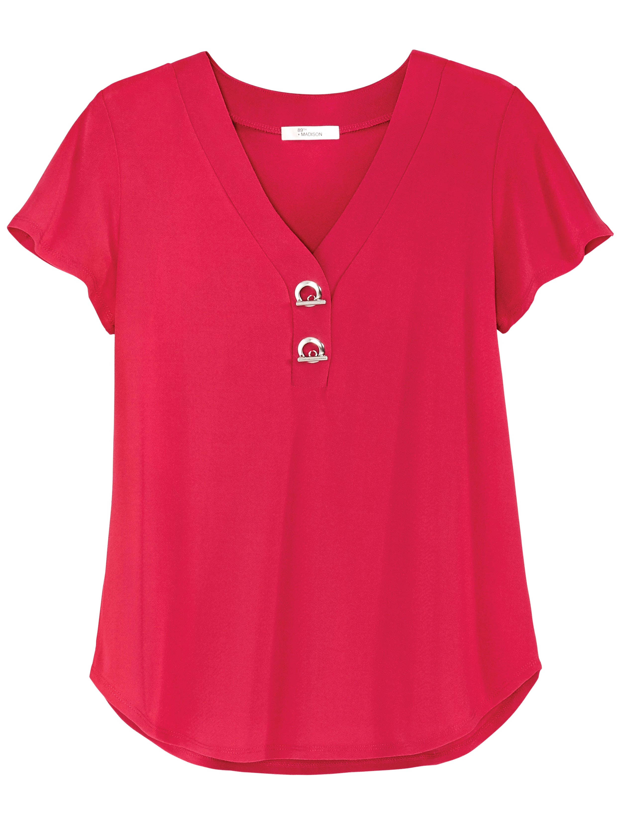 Crystal Crepe Low V-Neck Top – 89th + Madison