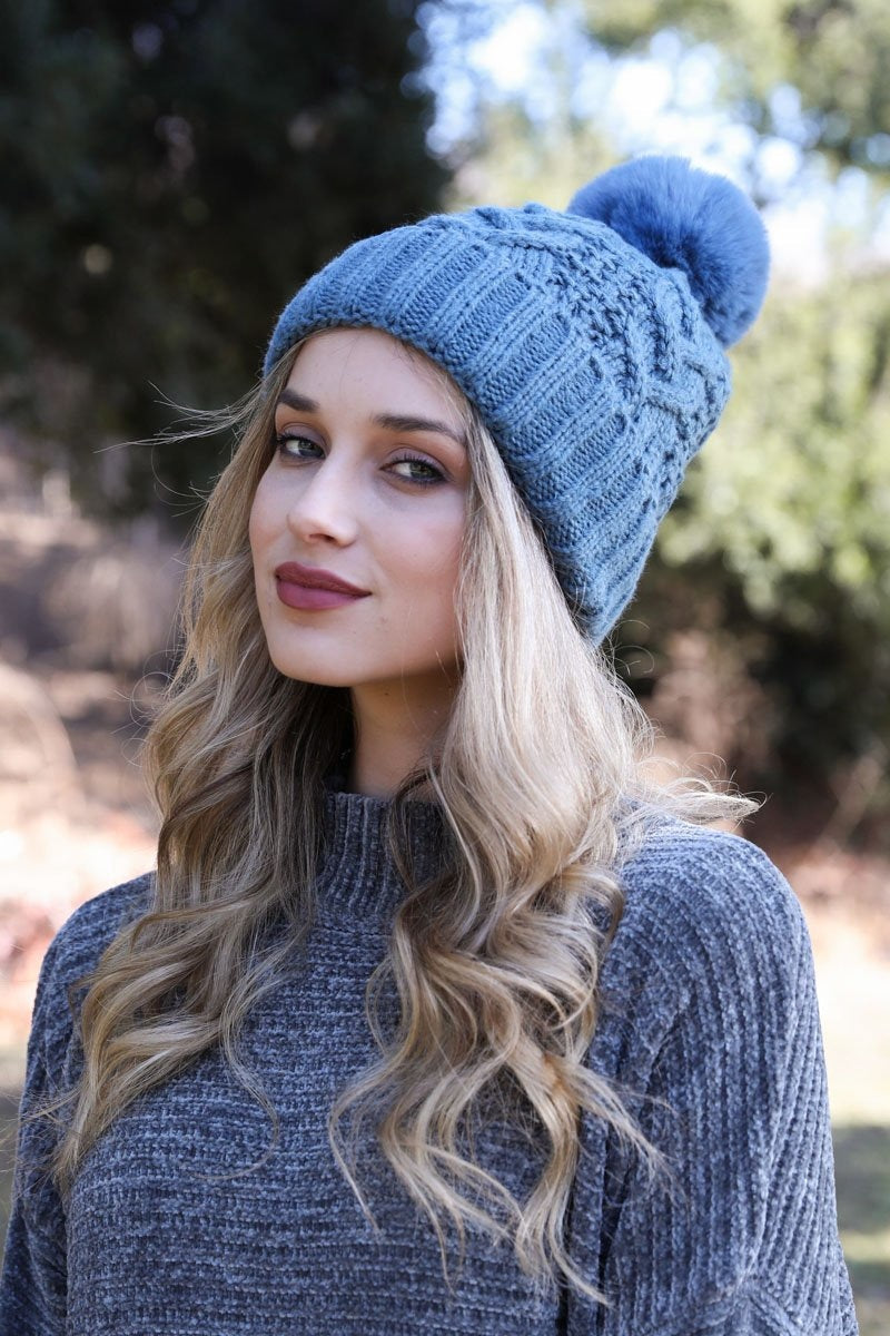 Gentry Knit House – of Pom Beanie Cable The