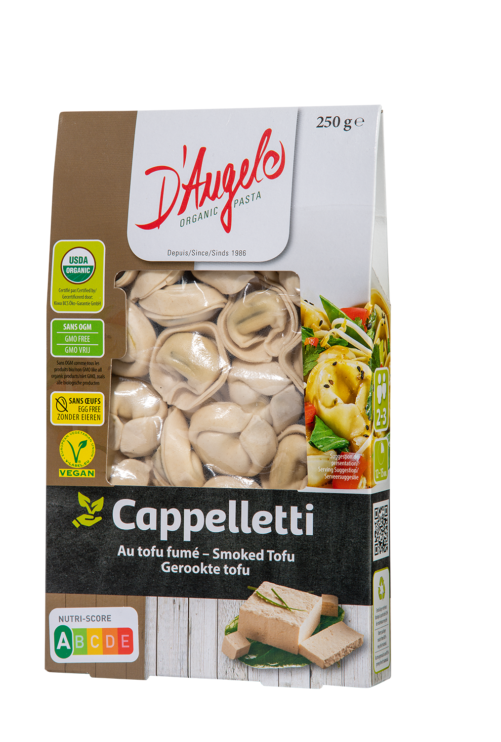 D'Angelo Organic Cappelletti Pasta Filled with Smoked Tofu –  