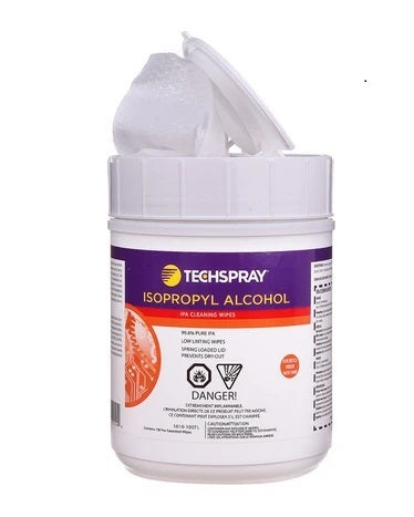 Isopropyl Alcohol Pre-Saturated Wipes from Techspray