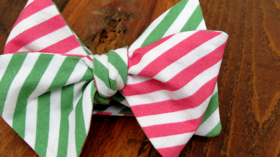 pink and green bow tie