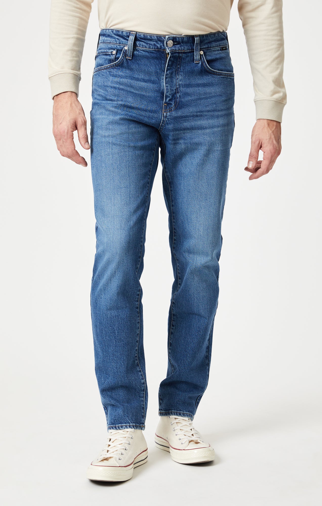 Mavi Men's Steve Athletic Fit Jeans In Dark Smoke Organic Vintage