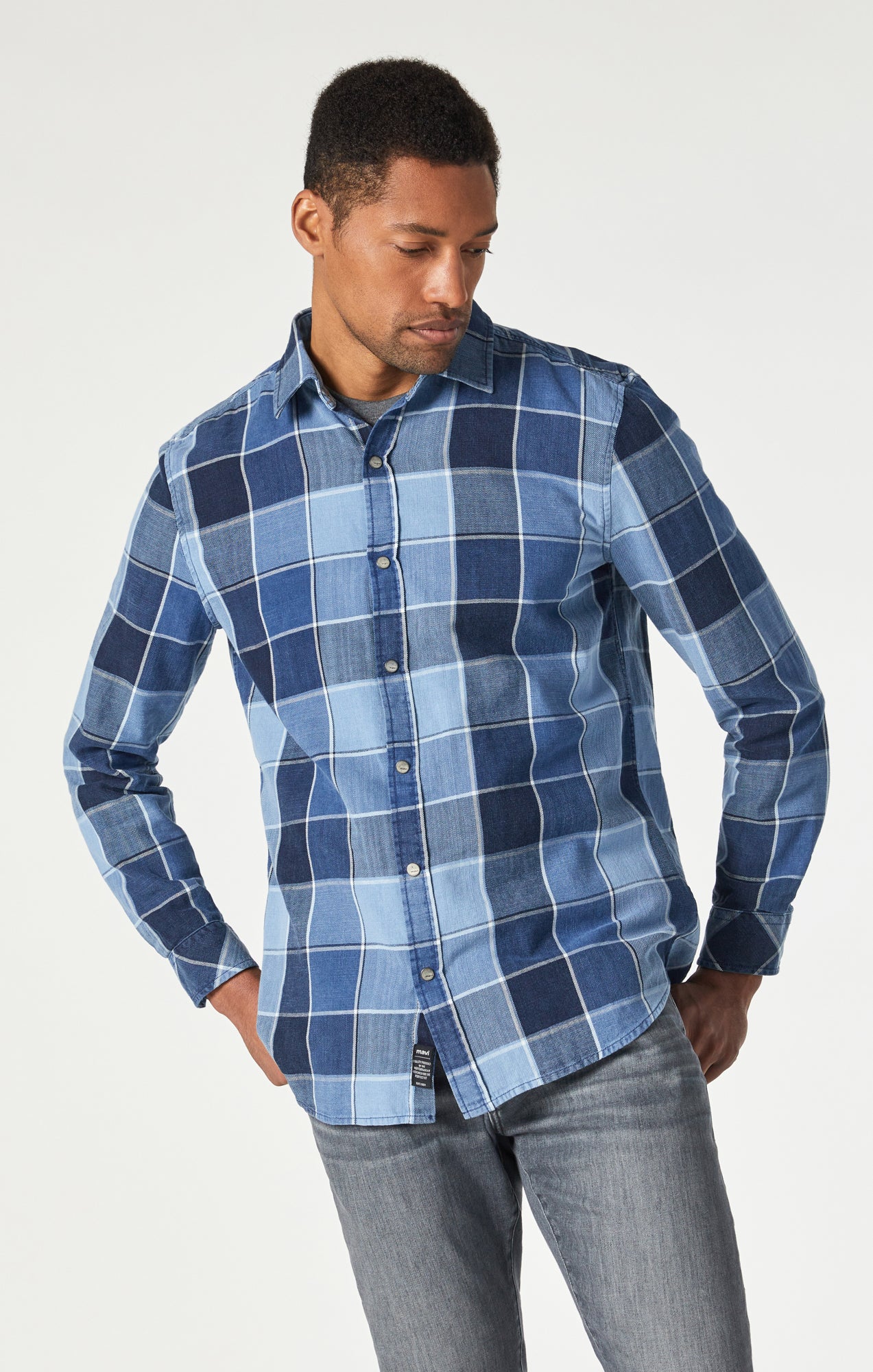 Full sleeve Box Type Check shirt Dark Blue – outwearo